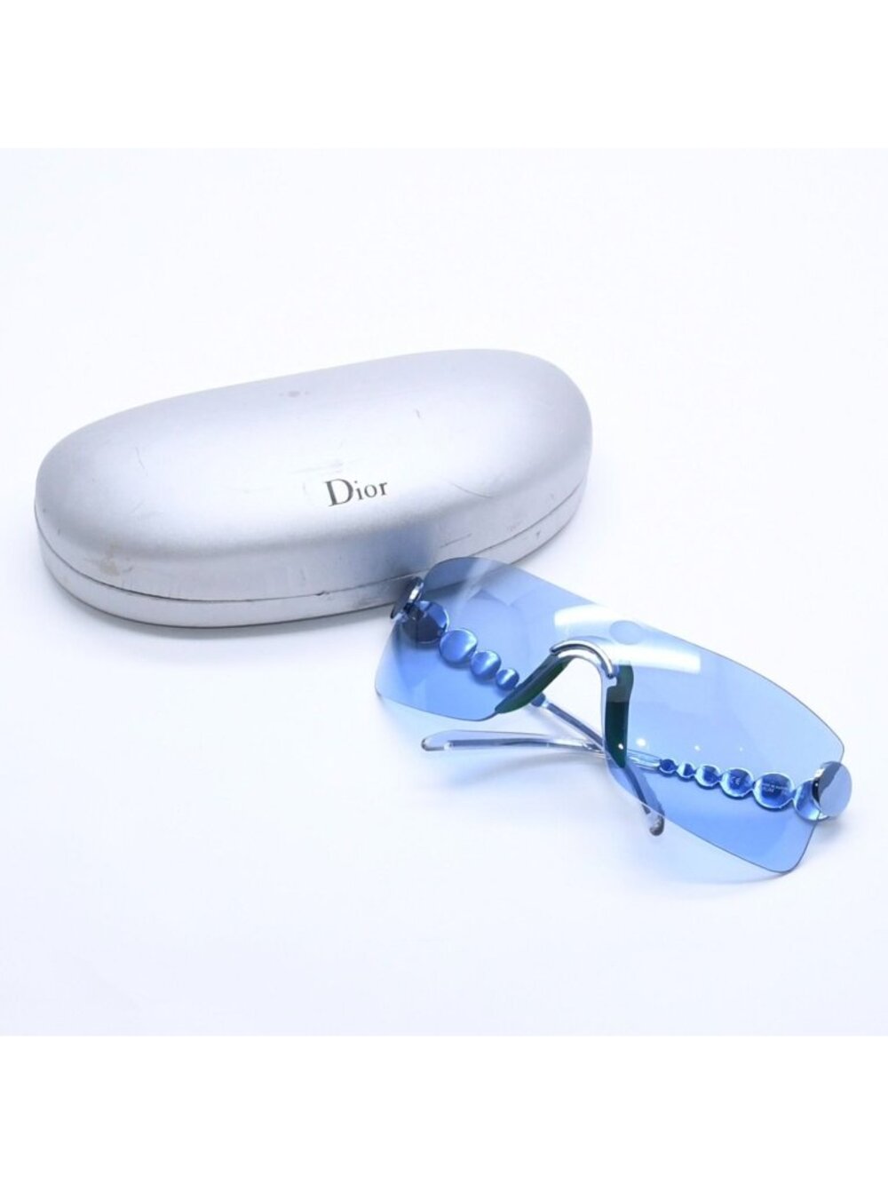 Dior Sunglasses Eyewear Rimless Shield Blue